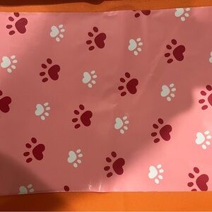 Pink Paw Print poly mailers 10” X 13”